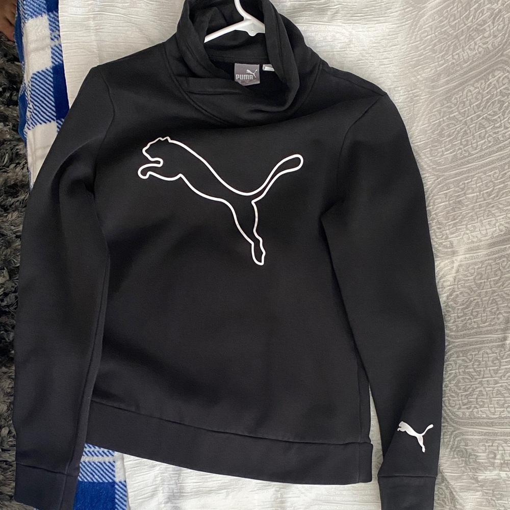 PUMA Women's Black Cowl Neck Sweater
